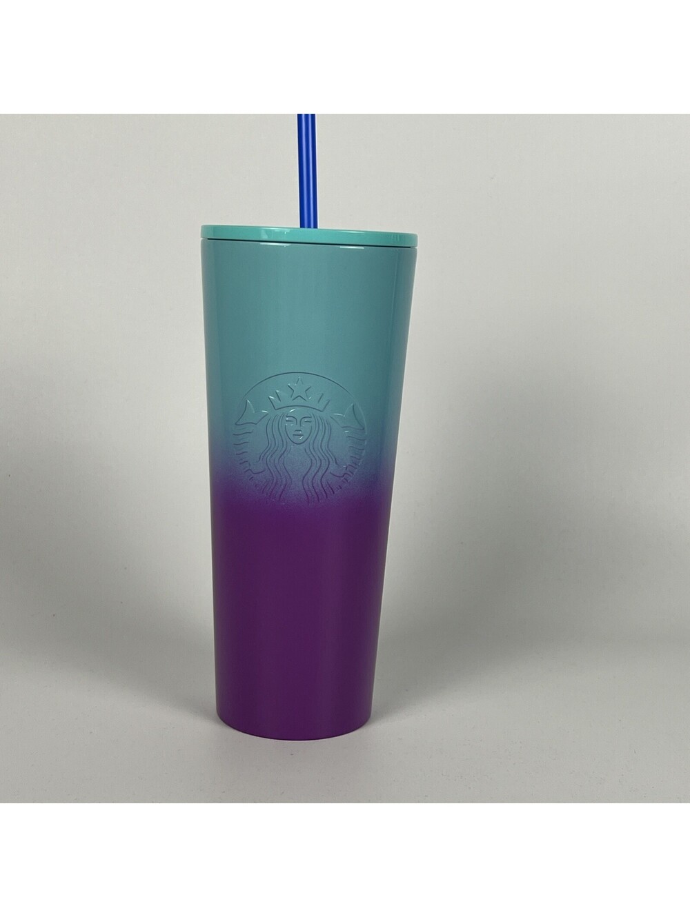 Starbucks 2021 Metallic Blue and Purple Ombre Tumbler Travel Cold Cup 24 oz